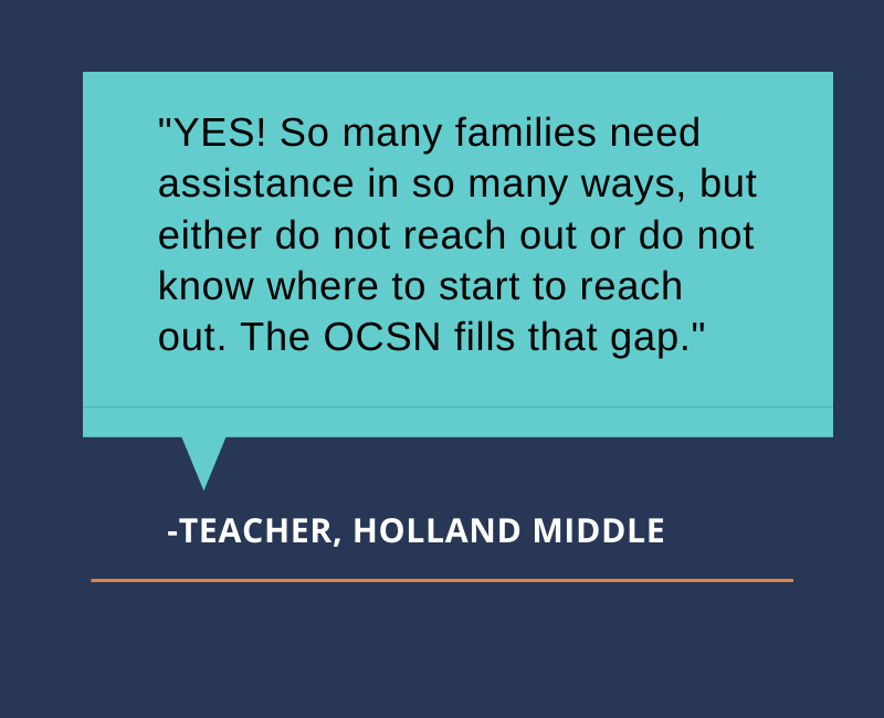 YES! So many families need assistance in so many ways, but either do not reach out or do not know where to start to reach out. The OCSN fills that gap.