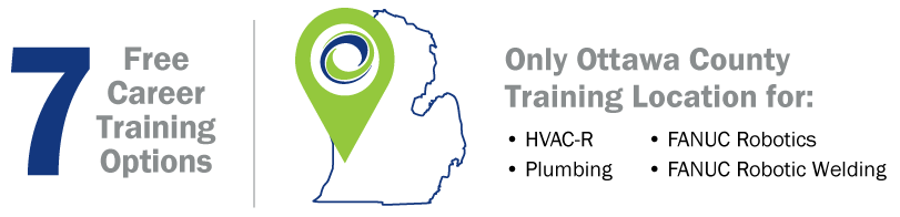 7 free career training options, only ottawa training location for: hvacr, Plumbing, Fanuc Robotics